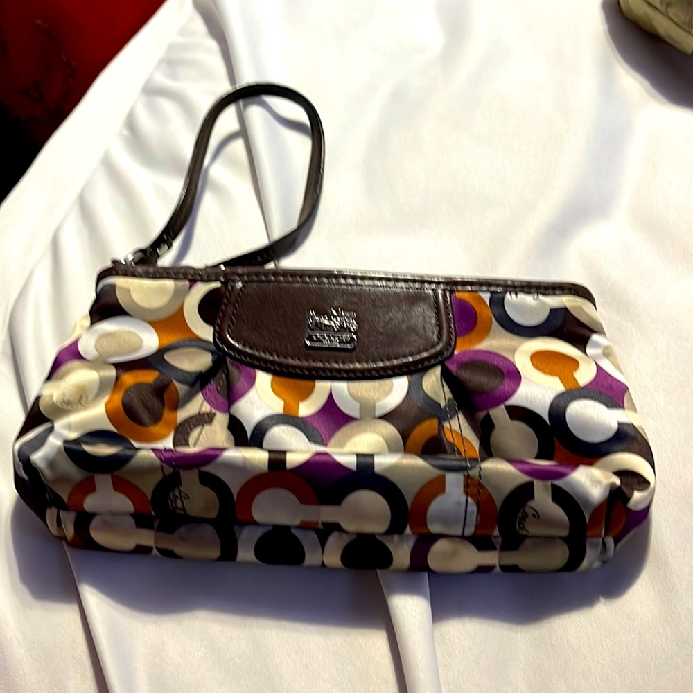 Multi colored Coach wallet wristlet used a few times